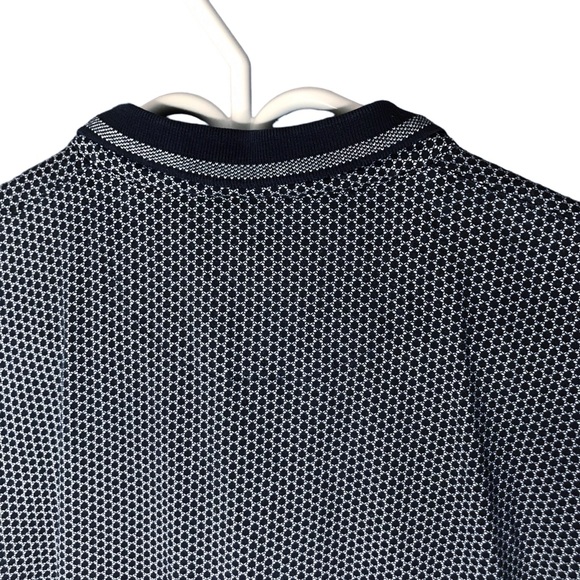 Ted Baker London Polo Golf Shirt Circle Pattern Navy Blue White Size 6 Men’s XL - Picture 9 of 10